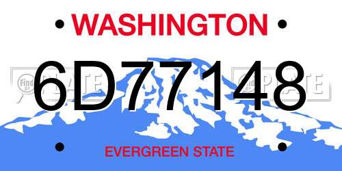 6D77148 Washington License Plate