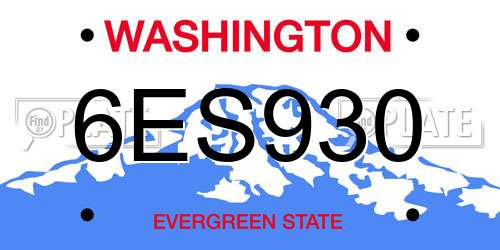 6ES930 Washington License Plate