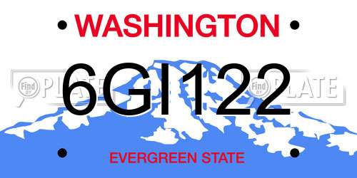 6GI122 Washington License Plate
