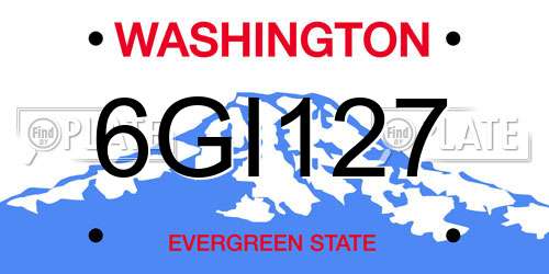 6GI127 Washington License Plate