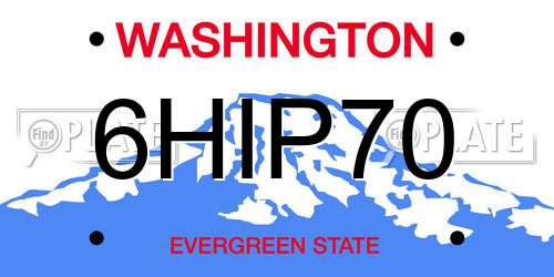 6HIP70 Washington License Plate