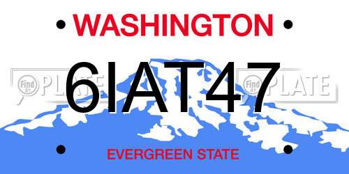 6IAT47 Washington License Plate