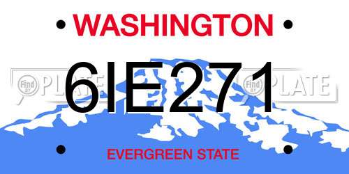 6IE271 Washington License Plate