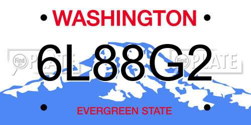 6L88G2 Washington License Plate