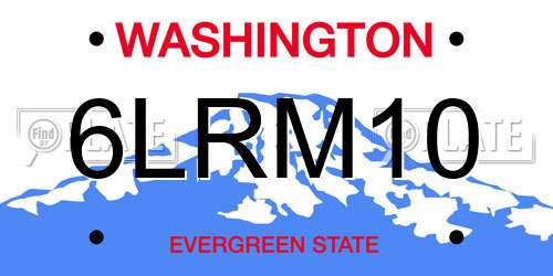 6LRM10 Washington License Plate
