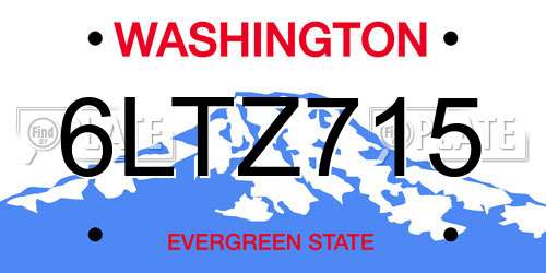6LTZ715 Washington License Plate