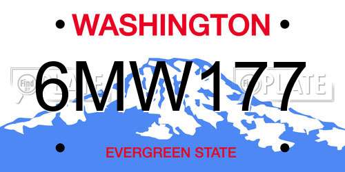 6MW177 Washington License Plate