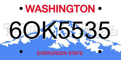 6OK5535 Washington License Plate