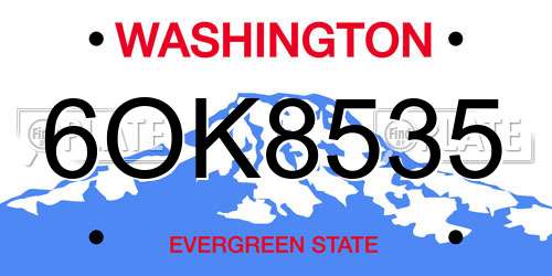6OK8535 Washington License Plate