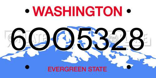 6OO5328 Washington License Plate