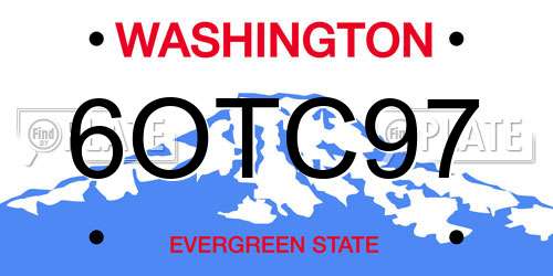 6OTC97 Washington License Plate