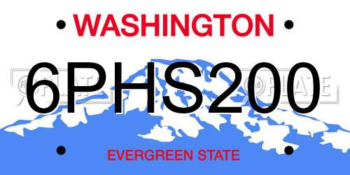6PHS200 Washington License Plate