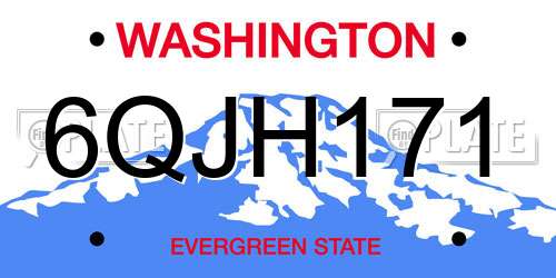 6QJH171 Washington License Plate