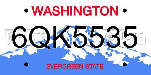 6QK5535 Washington License Plate