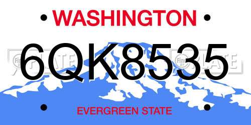 6QK8535 Washington License Plate