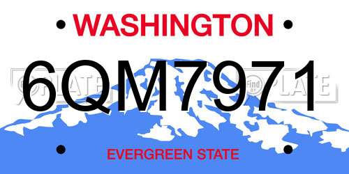6QM7971 Washington License Plate