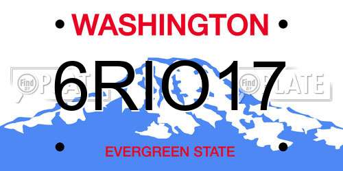 6RIO17 Washington License Plate