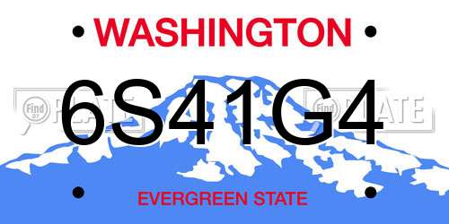 6S41G4 Washington License Plate