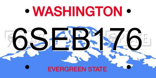 6SEB176 Washington License Plate