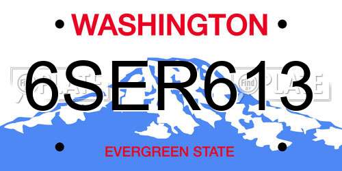 6SER613 Washington License Plate