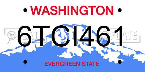 6TCI461 Washington License Plate