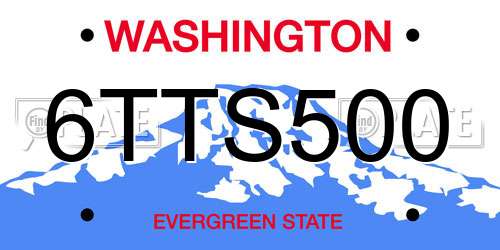 6TTS500 Washington License Plate