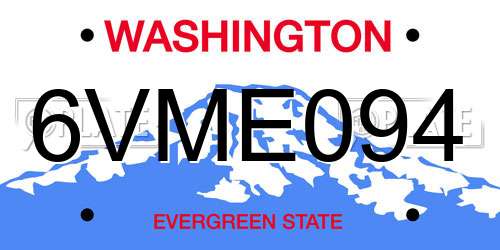 6VME094 Washington License Plate