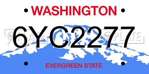 6YC2277 Washington License Plate