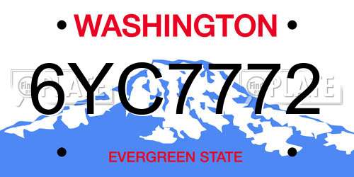 6YC7772 Washington License Plate