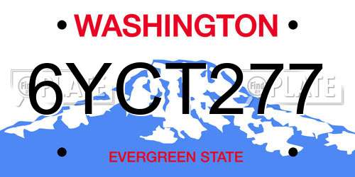 6YCT277 Washington License Plate