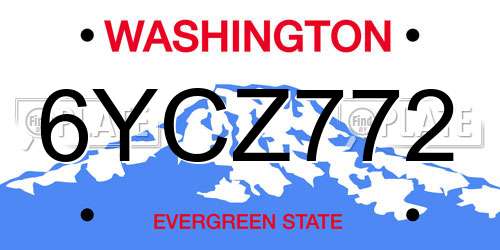 6YCZ772 Washington License Plate