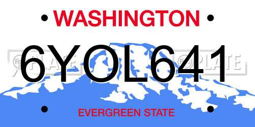 6YOL641 Washington License Plate