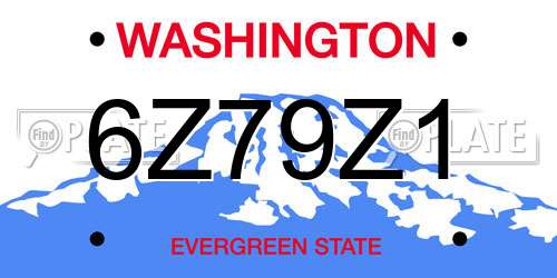 6Z79Z1 Washington License Plate