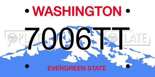 7006TT Washington License Plate