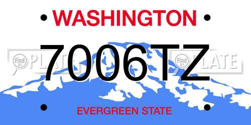 7006TZ Washington License Plate