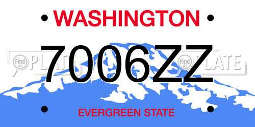 7006ZZ Washington License Plate
