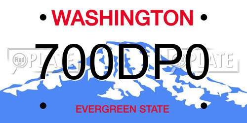 700DP0 Washington License Plate