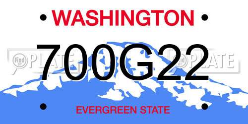 700G22 Washington License Plate