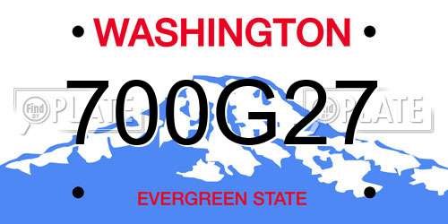 700G27 Washington License Plate