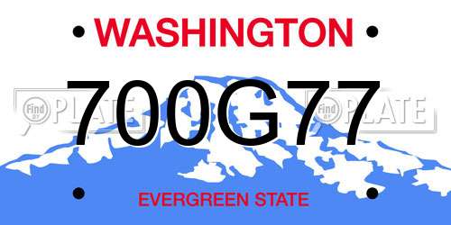 700G77 Washington License Plate