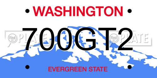 700GT2 Washington License Plate