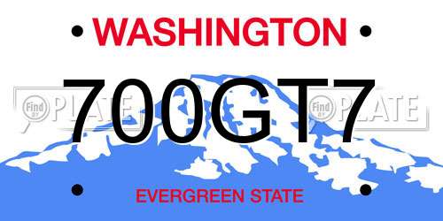 700GT7 Washington License Plate