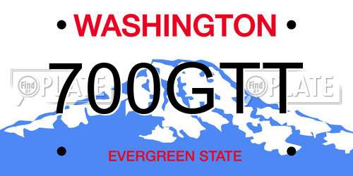 700GTT Washington License Plate