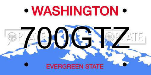 700GTZ Washington License Plate
