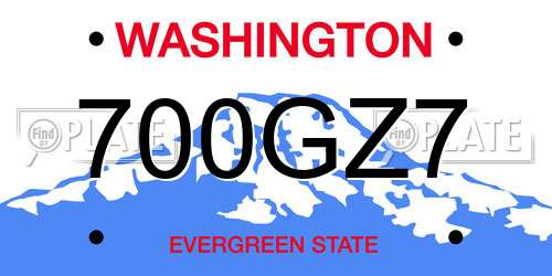 700GZ7 Washington License Plate