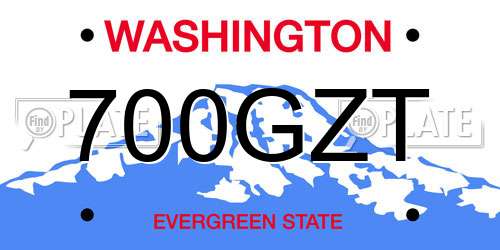 700GZT Washington License Plate