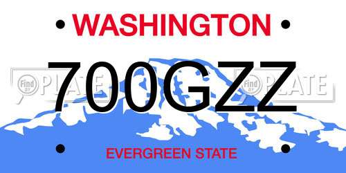 700GZZ Washington License Plate