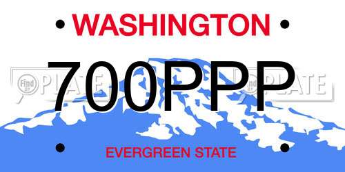 700PPP Washington License Plate