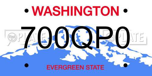 700QP0 Washington License Plate