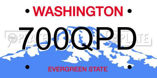 700QPD Washington License Plate